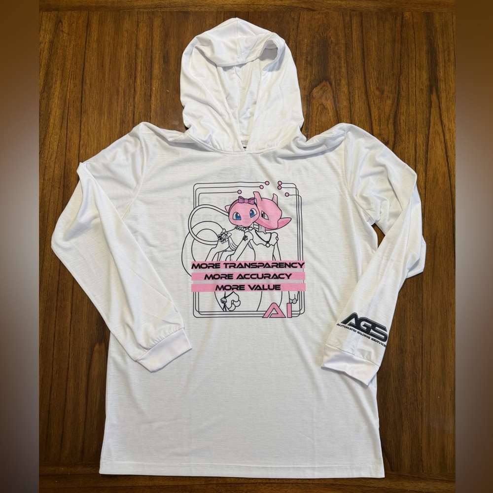 AG White Hooded Pokémon Graphic Long-Sleeve Tee with Pink Print